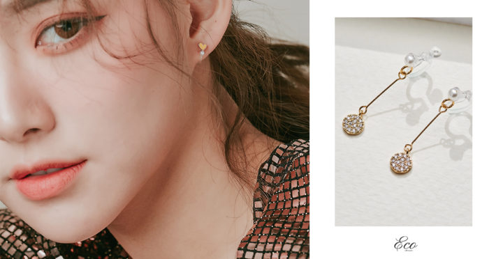 Eco安珂飾品，韓國耳環，夾式耳環，矽膠夾耳環，垂墜耳環，小耳環