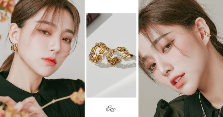 Eco安珂飾品，韓國耳環，夾式耳環，圓圈耳環，圈圈耳環，C圈耳環