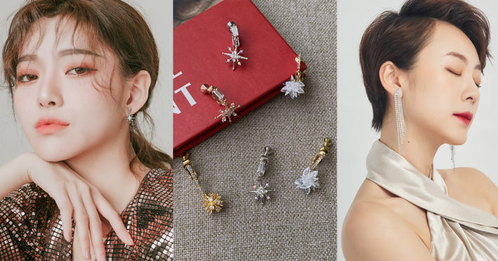 Eco安珂飾品，韓國耳環，夾式耳環，聖誕飾品，華麗耳環