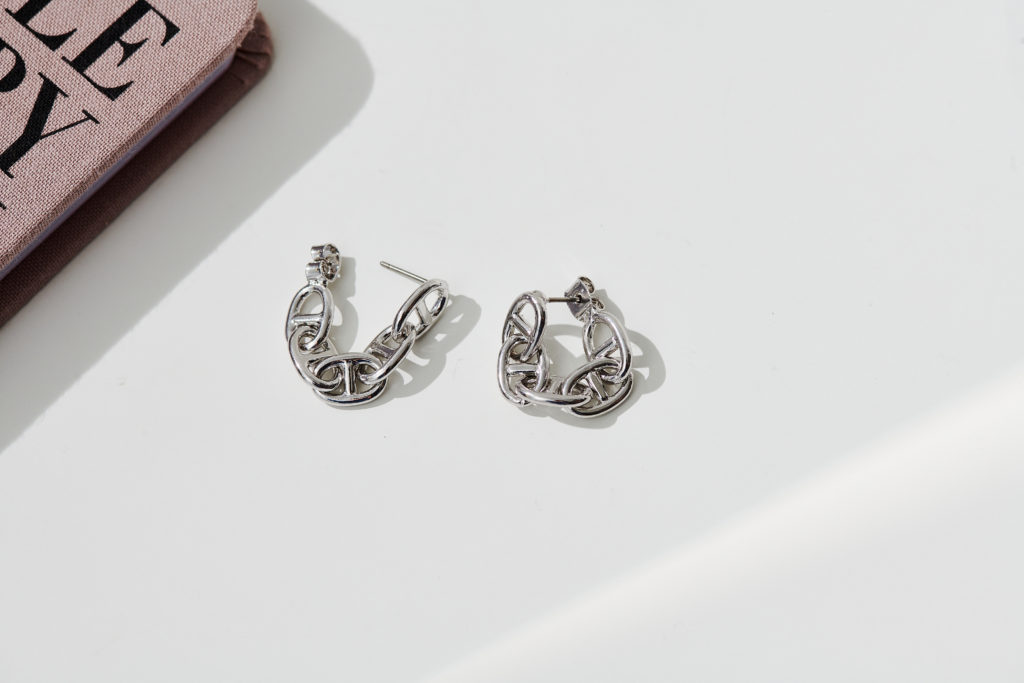 Eco安珂飾品,韓國耳環,耳針式耳環,圓圈耳環,圈圈耳環,鎖鏈耳環,垂墜耳環,個性耳環