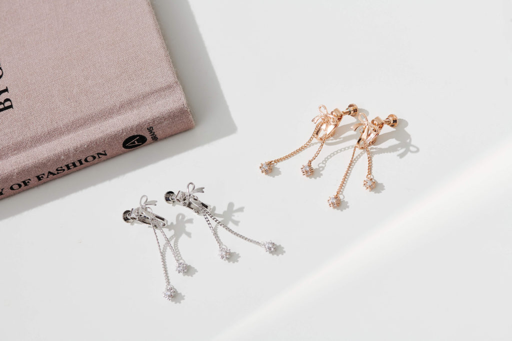 Eco安珂飾品，韓國耳環，夾式耳環，垂墜耳環，蝴蝶結耳環