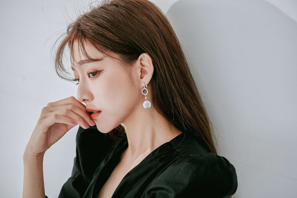 Eco安珂飾品，韓國耳環，夾式耳環，圓形耳環，垂墜耳環