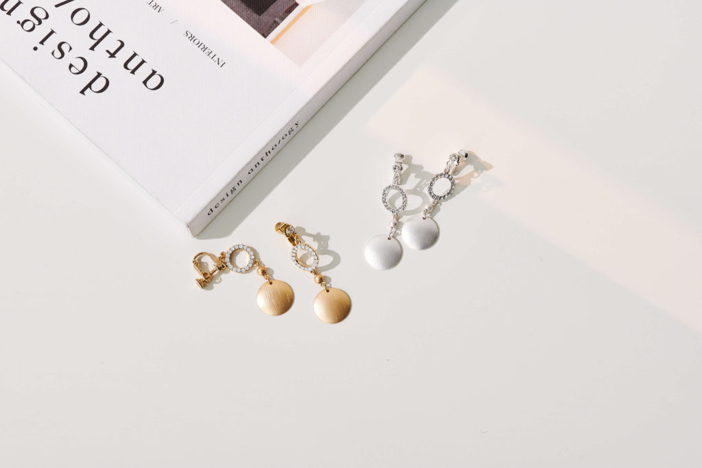 Eco安珂飾品，韓國耳環，夾式耳環，圓形耳環，垂墜耳環