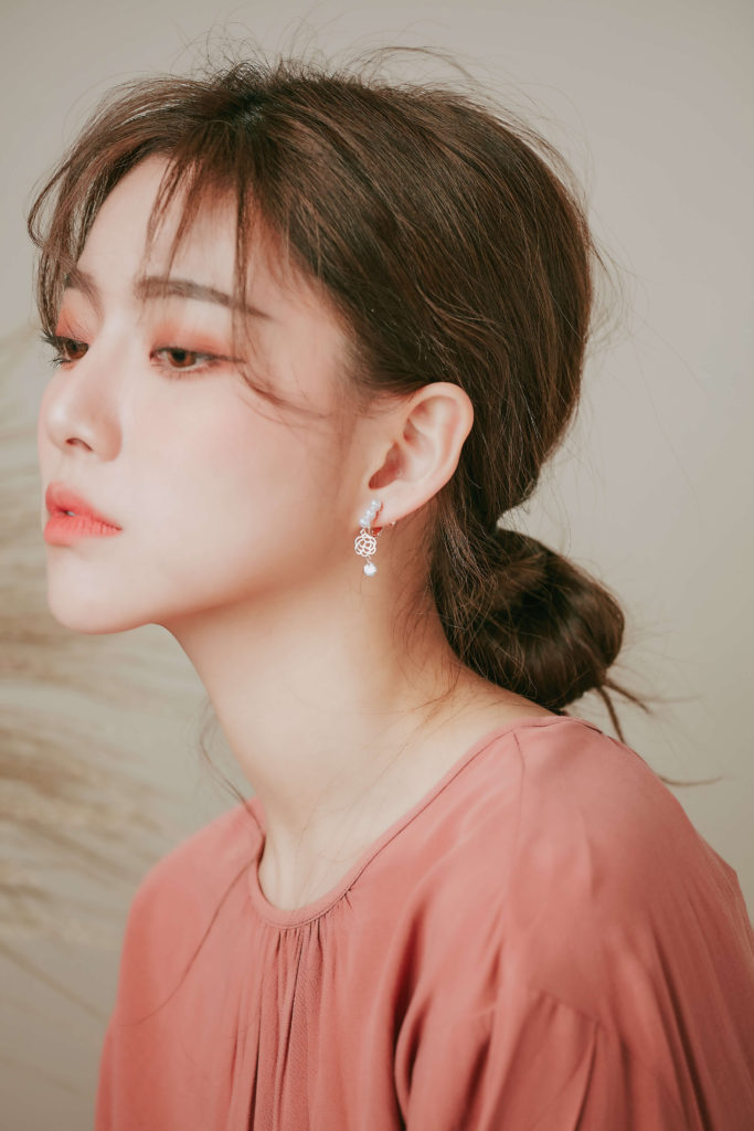 Eco安珂飾品，韓國耳環，夾式耳環，花草耳環 ，珍珠耳環，玫瑰花耳環