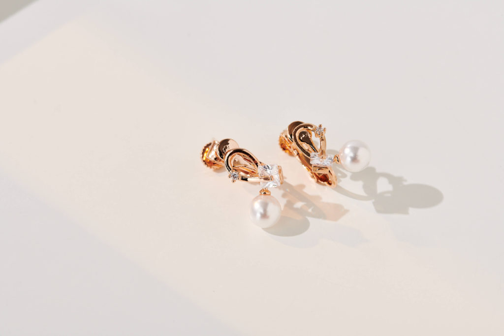 Eco安珂飾品，韓國耳環，夾式耳環，玫瑰金飾品，玫瑰金耳環，珍珠耳環