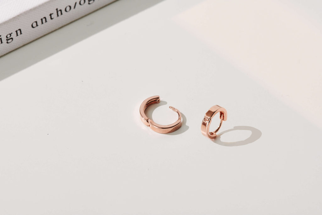 Eco安珂飾品，韓國耳環，針式耳環，圈圈耳環，玫瑰金耳環