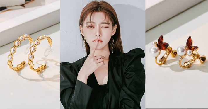 Eco安珂飾品，韓國耳環，夾式耳環，現貨、珍珠耳環