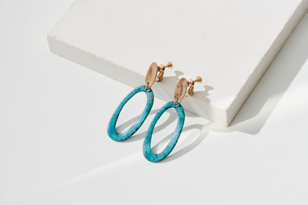復古感耳環，Eco飾品，韓國耳環，土耳其藍耳環