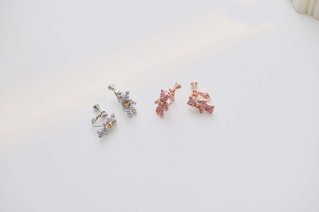 Eco安珂飾品，韓國耳環，夾式耳環，童趣耳環，泰迪熊耳環