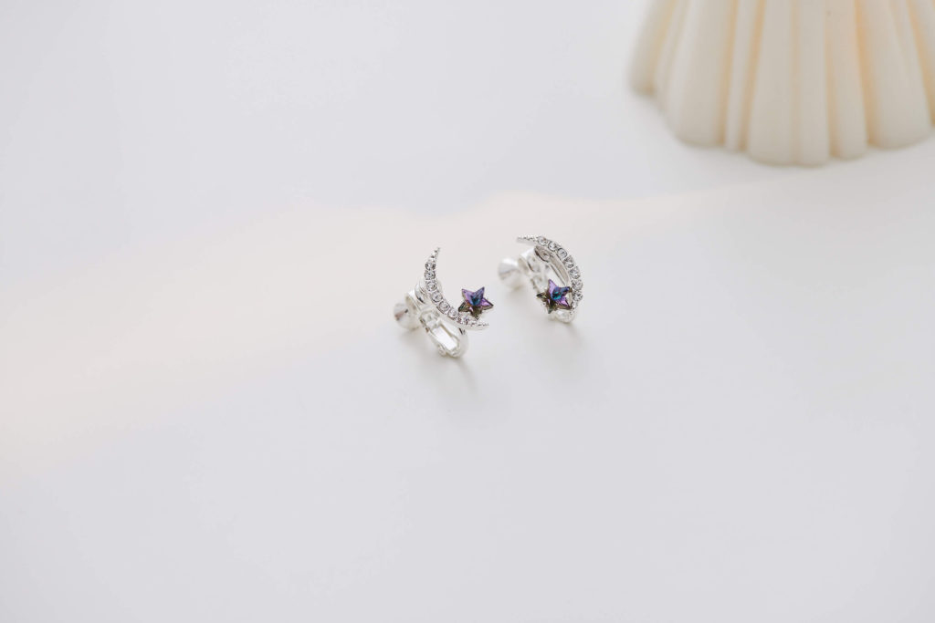 Eco安珂飾品，韓國耳環，夾式耳環，童趣耳環，星星月亮耳環