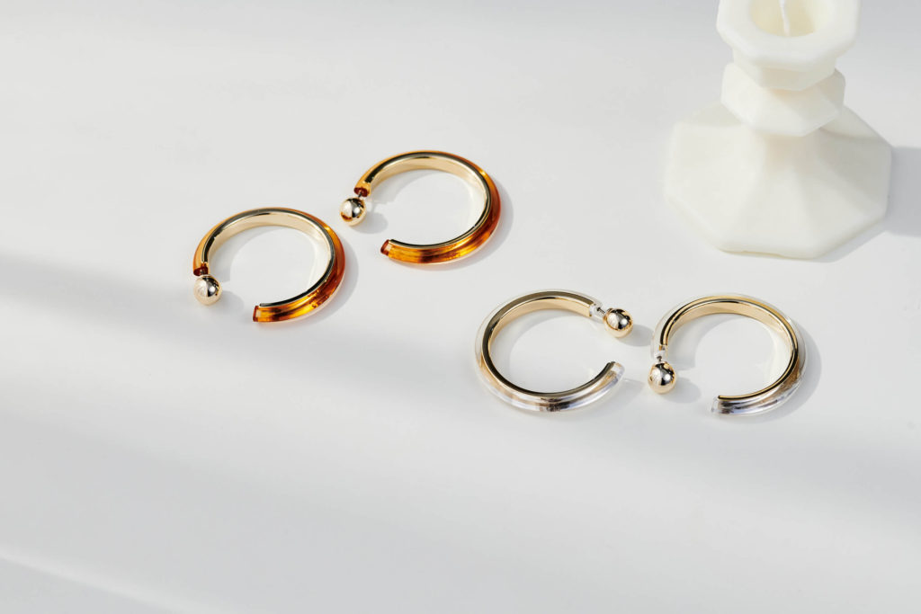 Eco安珂飾品，C圈耳環，透明耳環