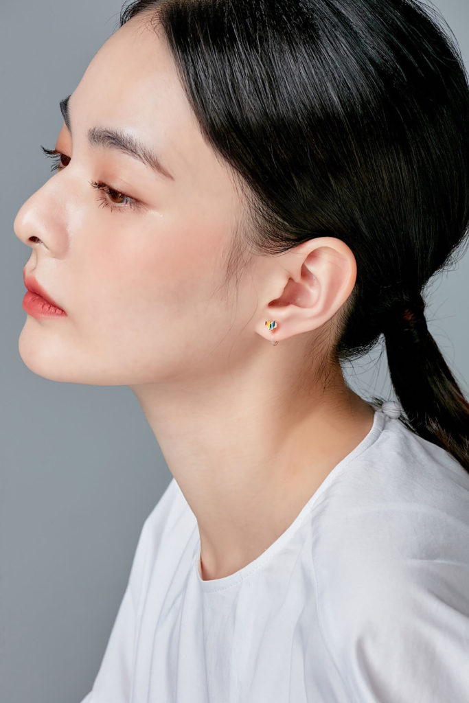 Eco安珂,韓國飾品,韓國耳環,彩虹耳環,愛心耳環,矽膠夾耳環,矽膠耳夾,耳夾式耳環,貼耳耳環,小耳環