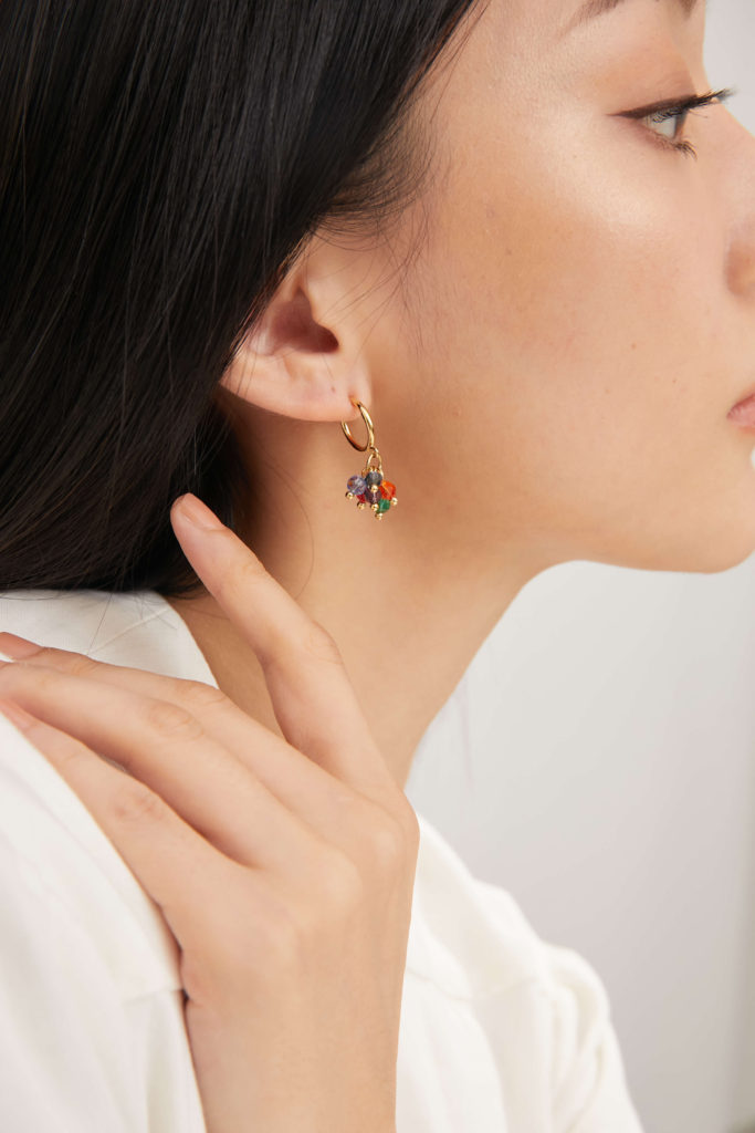 Eco安珂飾品，韓國耳環，夾式耳環，彩色耳環，彩色寶石飾品，寶石耳環