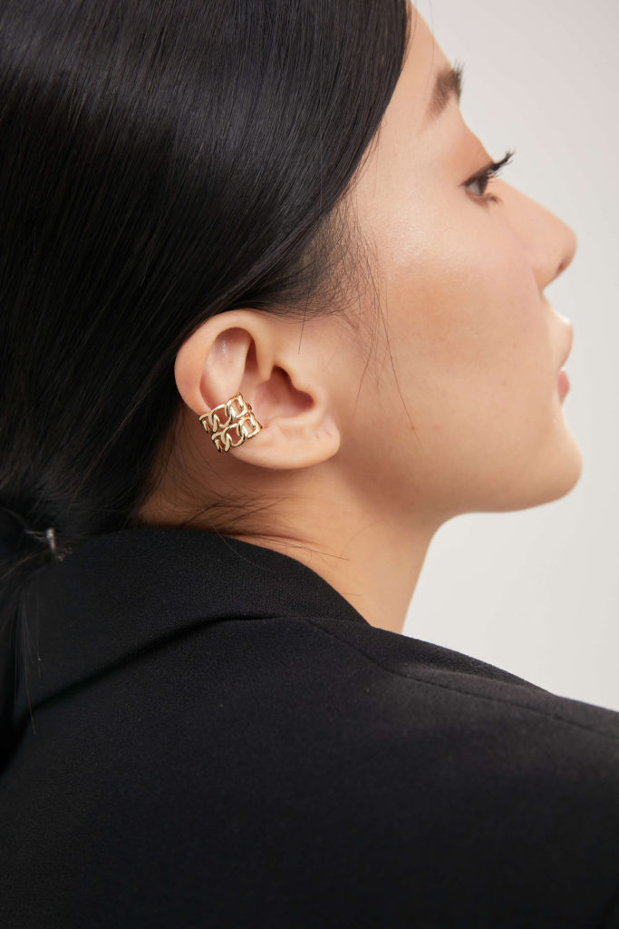 耳骨夾，鎖鏈耳骨耳環，韓國飾品