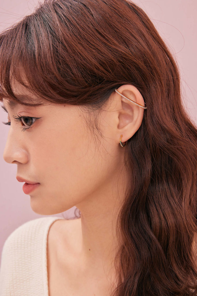 Eco安珂飾品,韓國飾品,韓國耳環,耳針式耳環,圈圈耳環,小圈耳環,彩鑽耳環