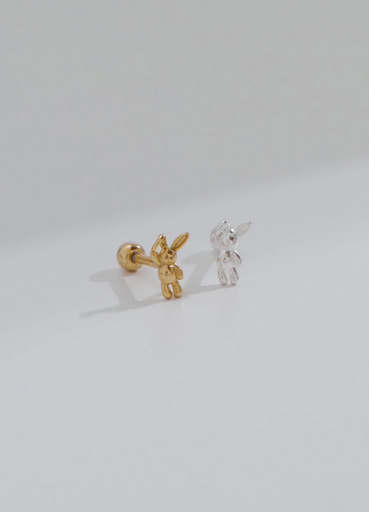 小飾品，韓國飾品，Eco安珂，兔子耳環，純銀耳環，耳骨釘