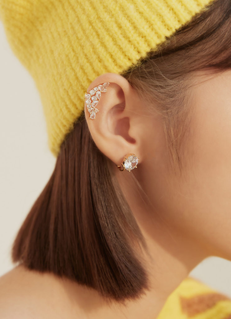 Eco安珂飾品，韓國耳環，夾式耳環，閃亮耳環，鋯石耳環，耳骨耳環