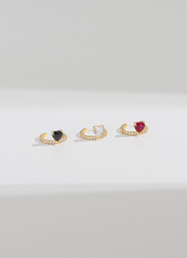 彩色寶石，彩色飾品，夾式耳環，韓國飾品，耳骨夾，耳骨耳環