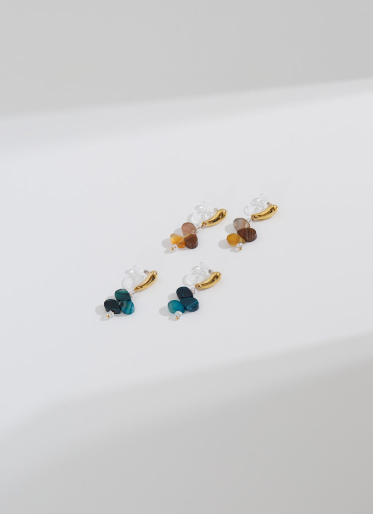彩色寶石，彩色飾品，夾式耳環，韓國飾品