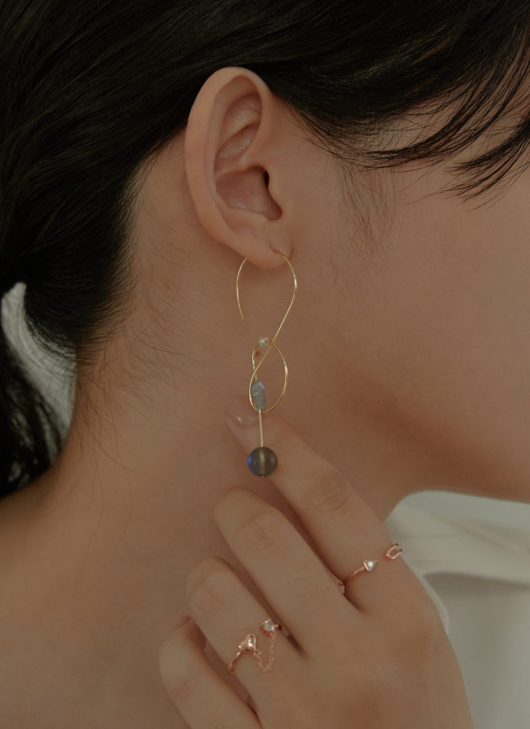 eco安珂飾品，韓國飾品，天然石耳環，夾式耳環，垂墜耳環