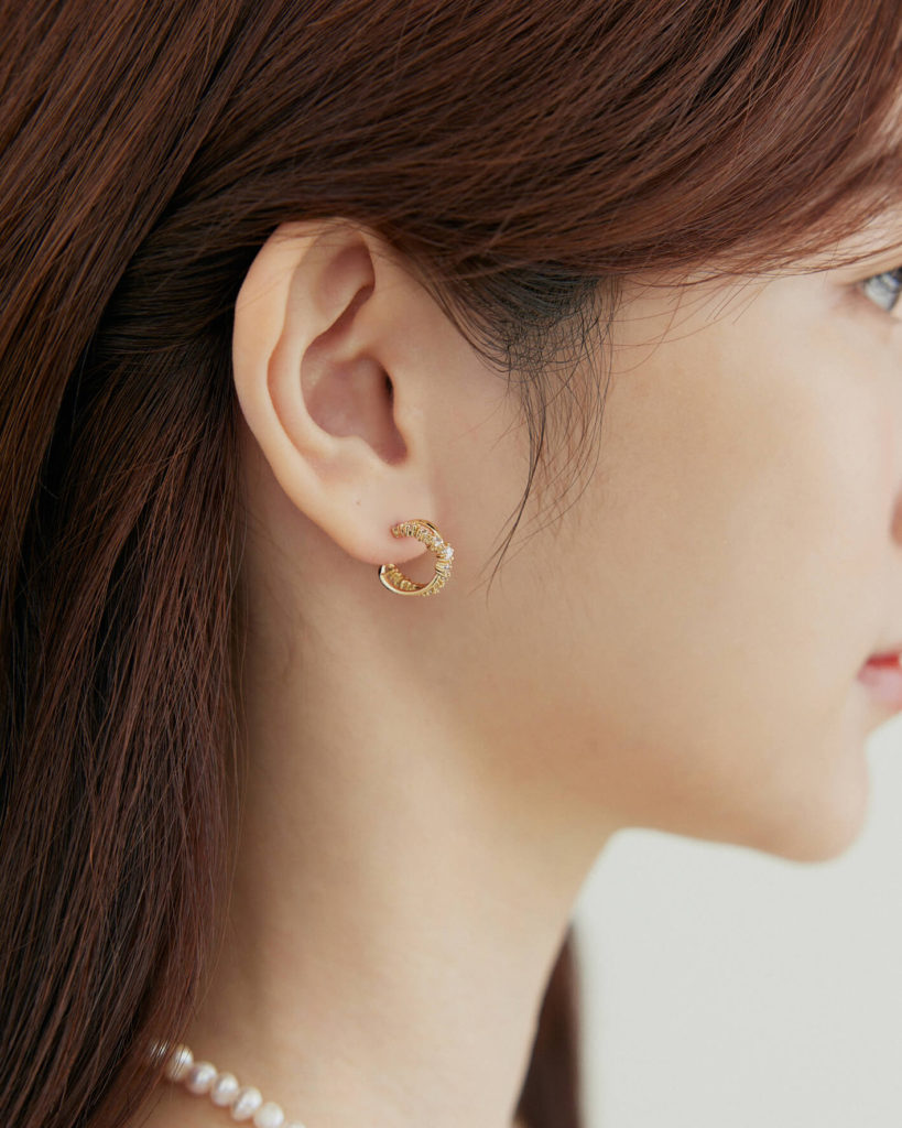 Eco安珂飾品，韓國耳環，夾式耳環，閃亮耳環，鋯石耳環，C圈耳環