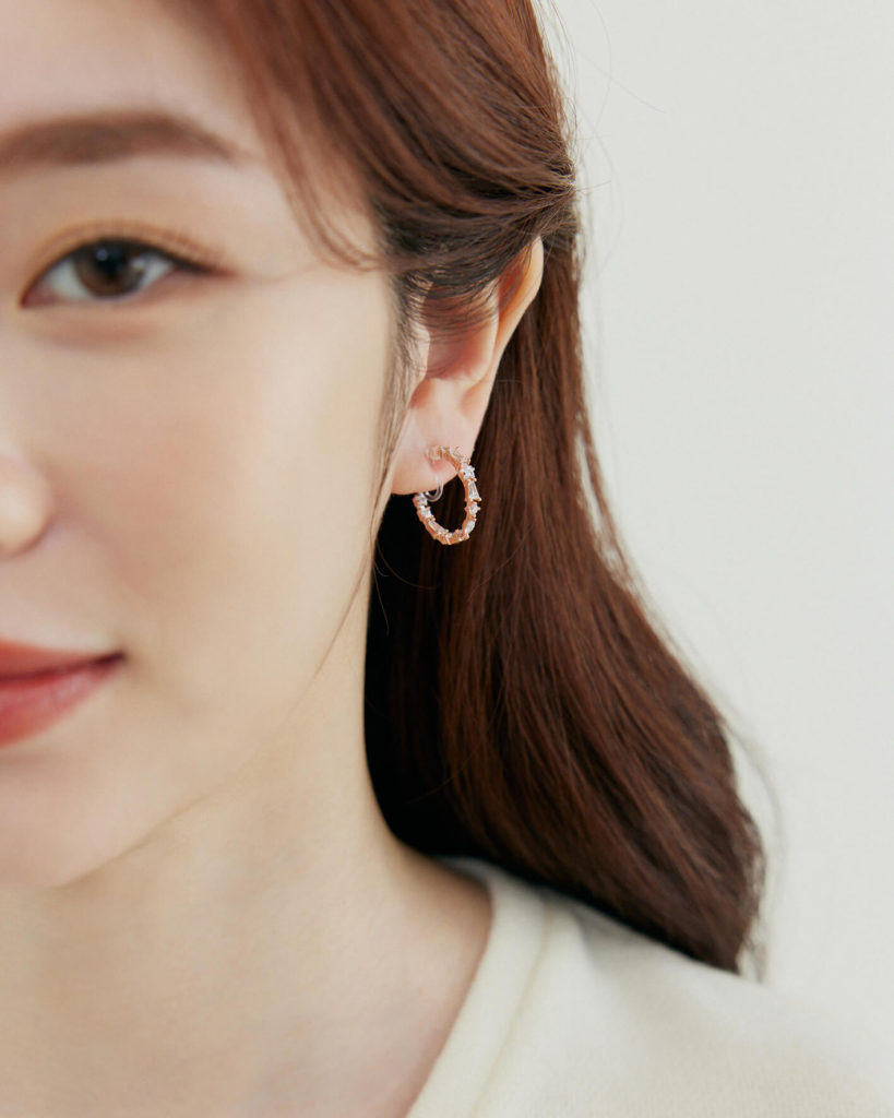Eco安珂飾品，韓國耳環，夾式耳環，閃亮耳環，鋯石耳環，圈圈耳環