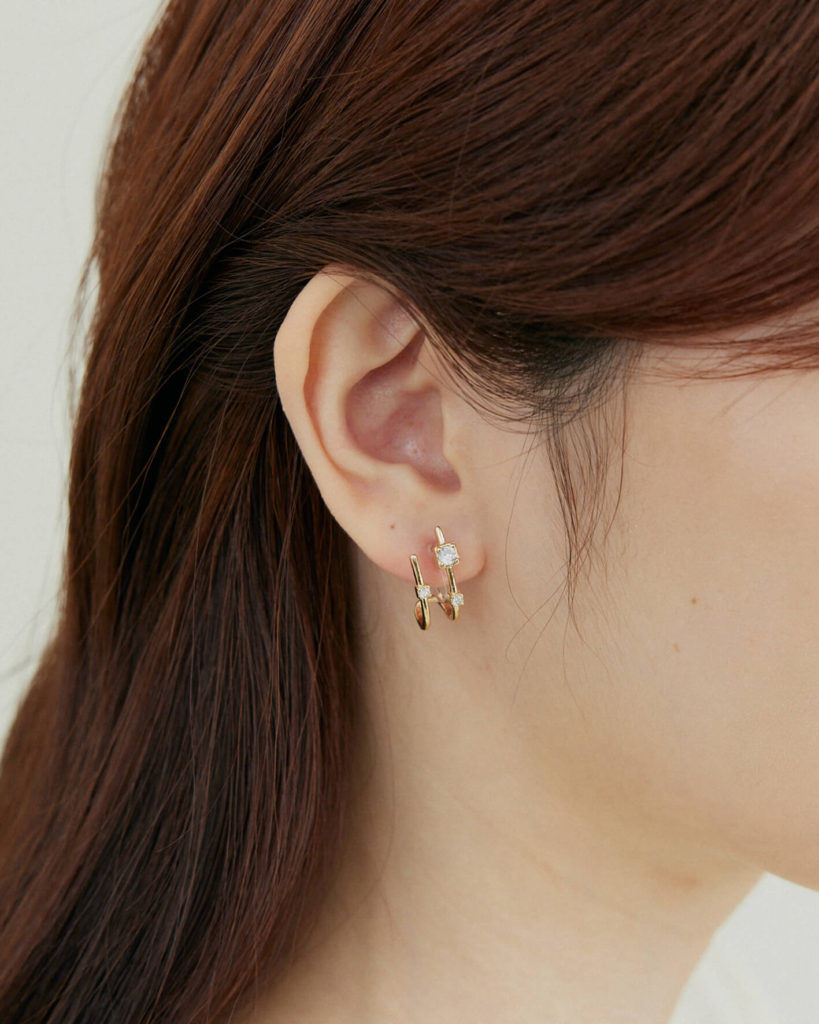 Eco安珂飾品，韓國耳環，夾式耳環，閃亮耳環，鋯石耳環，