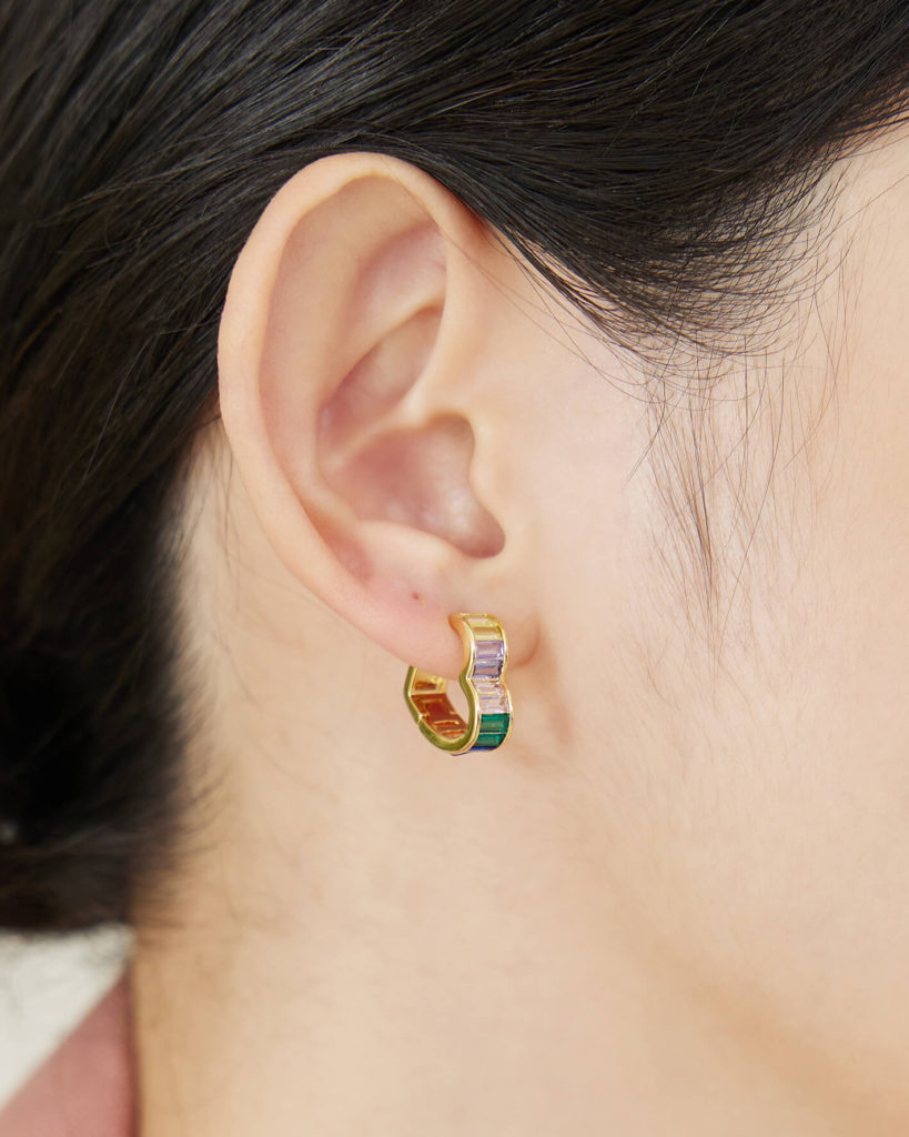 Eco安珂飾品，韓國飾品，愛心耳環，夏日穿搭，彩虹耳環