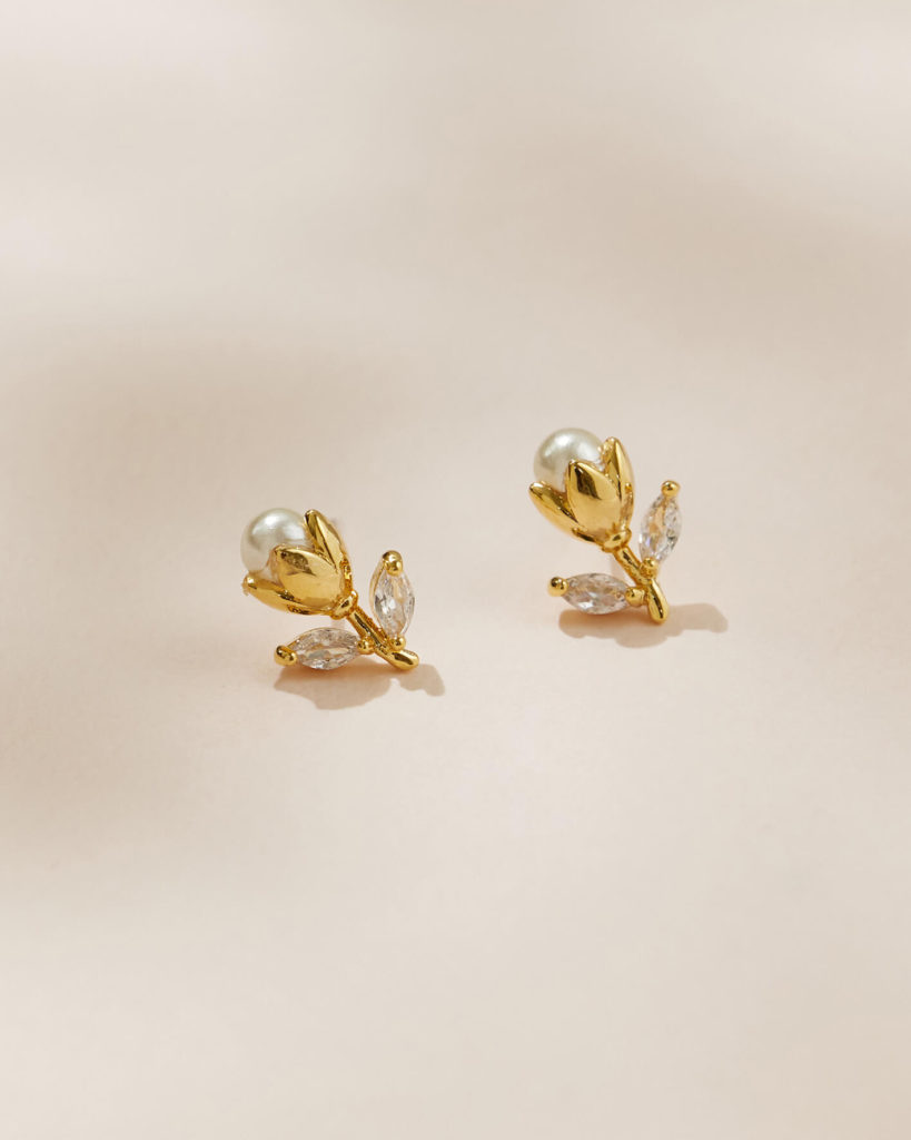 Eco安珂，韓國飾品，耳環，夾式耳環，花朵耳環，鬱金香耳環