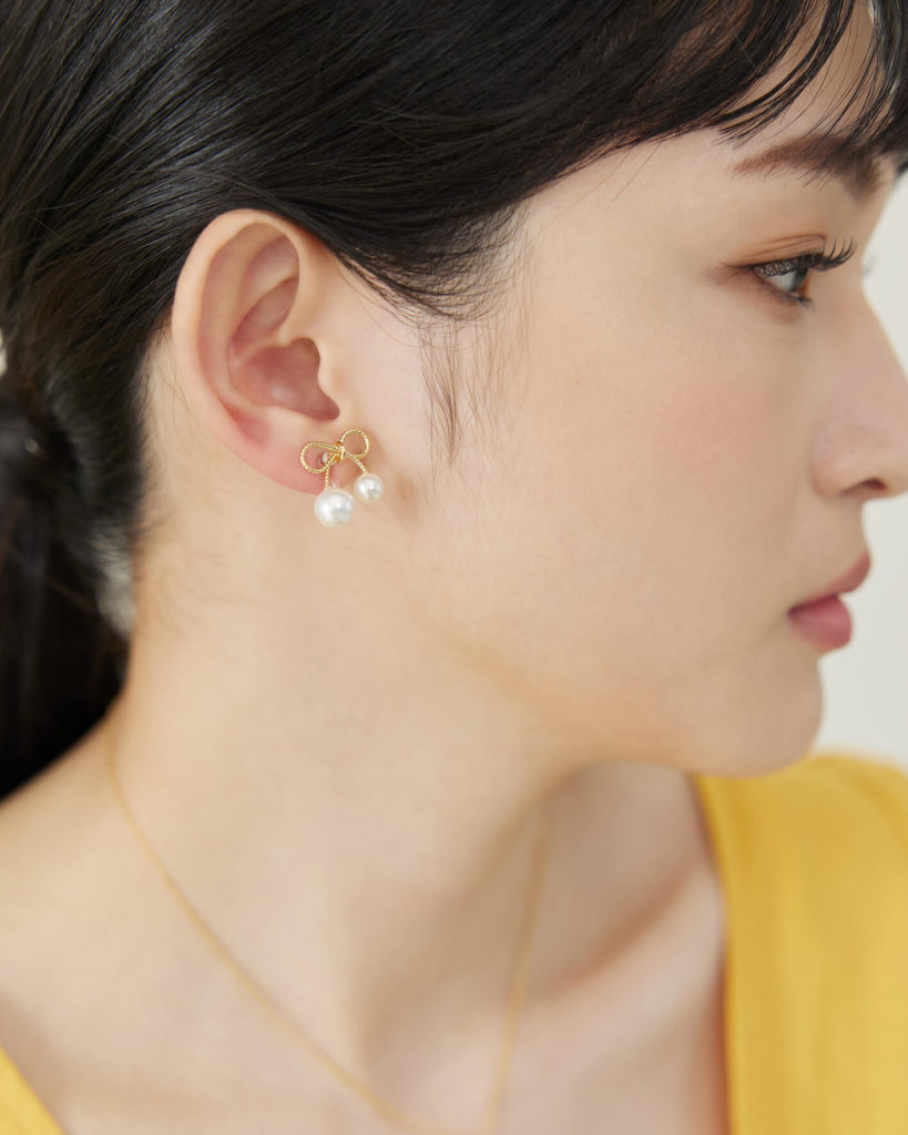 Eco安珂，韓國飾品，耳環，夾式耳環，珍珠耳環，蝴蝶結耳環