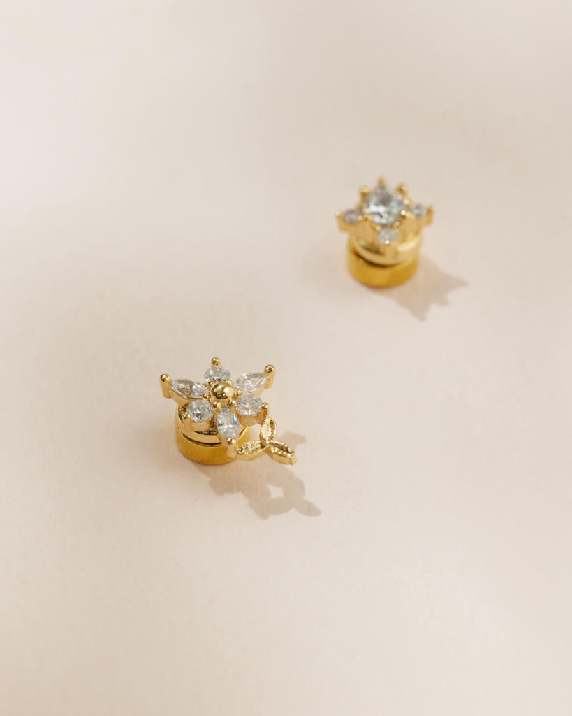 Eco安珂，韓國飾品，耳環，夾式耳環，鋯石耳環，磁鐵耳環